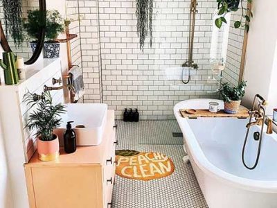 Peach Painted Bathroom Vanity Dresser In Boho Bathroom Via Homebythestation 1920w Peach Painted Bathroom Vanity Dresser In Boho Bathroom Via Homebythestation 1920w